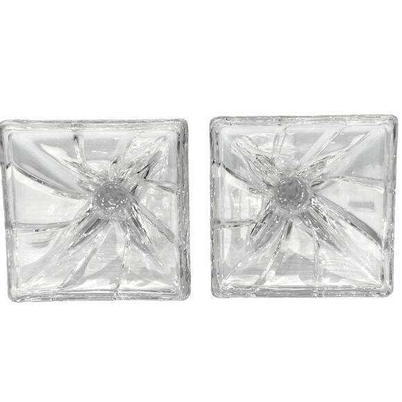 Delomb Toscany Stately Elegant 24% Lead Crystal Pair of 10" Candlesticks-Mint - Picture 6 of 6